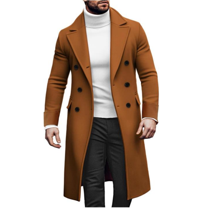 Winter Clothing Types - เสื้อโค้ทยาวกระดุมสองแถวสำหรับผู้ชายเสื้อโค้ทผ้าวูลผสมคอปกแบบลำลองของผู้ชายแฟชั่นกำหนดขนาดได้เอง