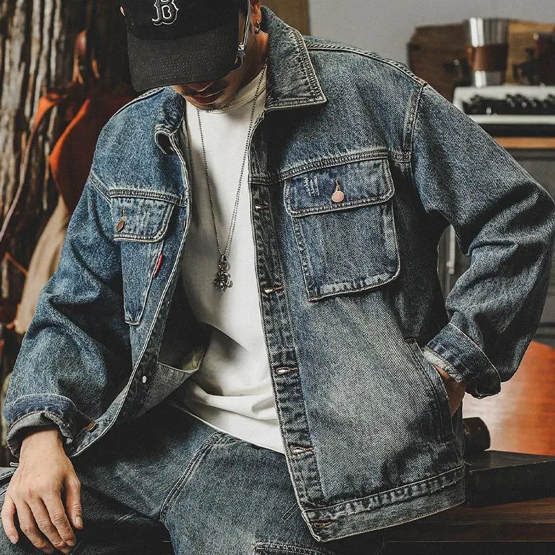 Quality Winter Clothing - อินเทรนด์หลวม DENIM แจ็คเก็ต Man Cargo เสื้อคาวบอยสําหรับชายเสื้อผ้าคุณภาพสูงความงามบุรุษ