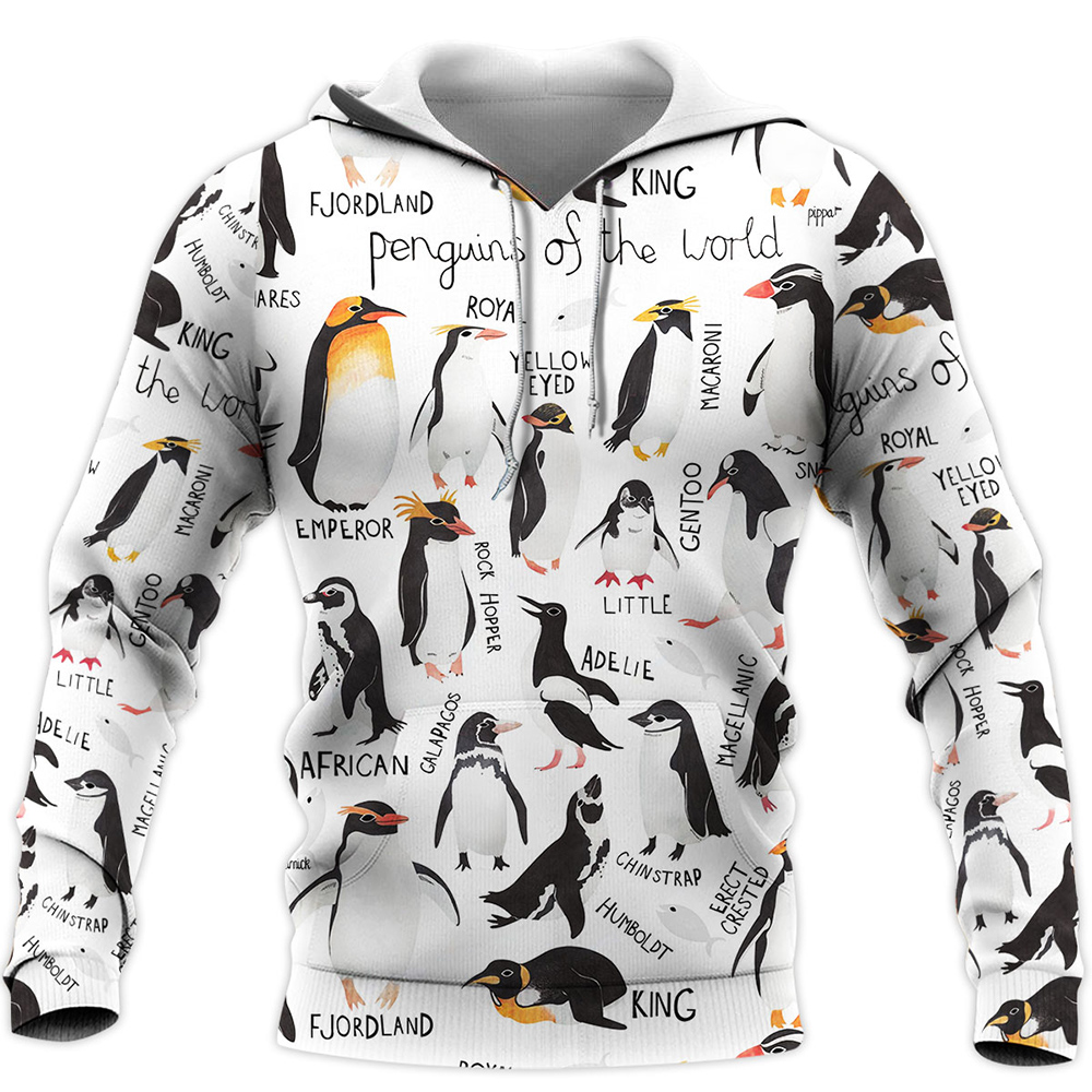 Winter Clothing Types - เสื้อมีฮู้ดพิมพ์ลาย3D รูปสัตว์เพนกวินน่ารักเสื้อสวมหัวแบบลำลองทรงโอเวอร์ไซส์เสื้อแฟชั่นยอดนิยมเสื้อผ้าผู้ชายตามสมัยนิยม
