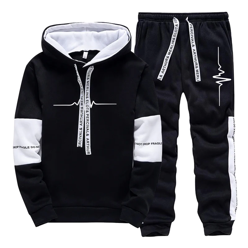 Quality Winter Clothing - ชุดวอร์มผู้ชายคุณภาพดี เสื้อฮู้ดลำลองสำหรับกิจกรรมกลางแจ้ง เสื้อผ้ากีฬา วิ่งจ๊อกกิ้ง ฤดูใบไม้ร่วง ฤดูหนาว