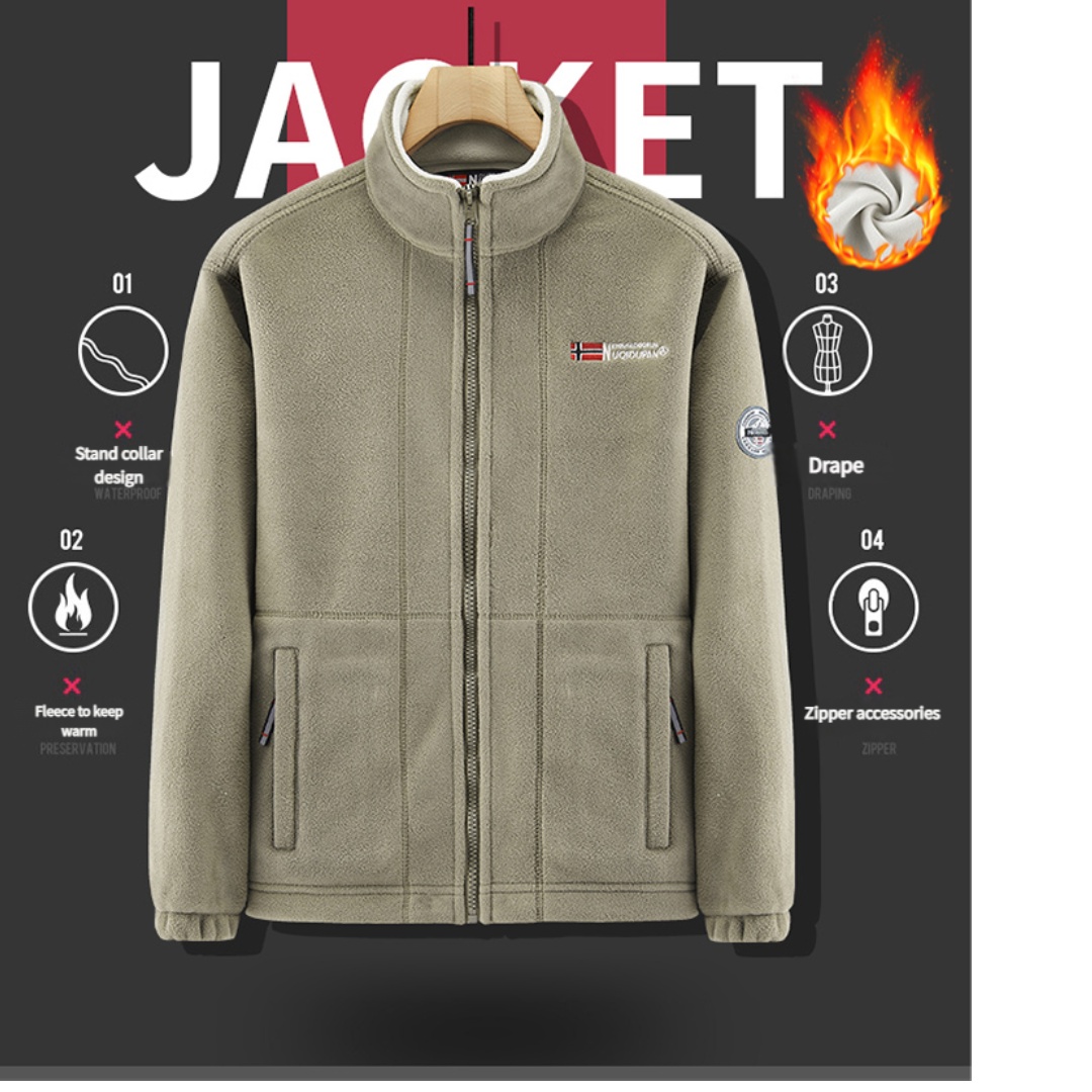 Winter Clothing Norway - เสื้อแจ็คเก็ตขนแกะสองด้านสำหรับผู้ชายลำลองหลวมฤดูใบไม้ร่วงฤดูหนาวเสื้อผ้าที่อบอุ่นนอร์เวย์เสื้อสเวตเตอร์นำเข้าเดี่ยว