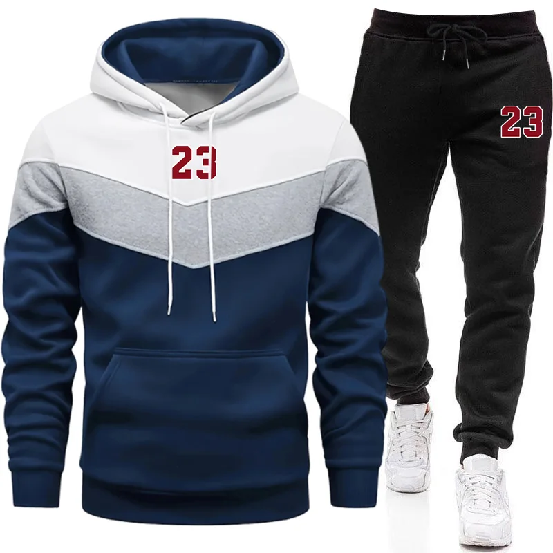 Quality Winter Clothing - ชุดวอร์มใหม่สำหรับผู้ชาย เสื้อฮู้ดลำลองสำหรับฤดูใบไม้ร่วงและฤดูหนาว ชุดออกกำลังกายคุณภาพดี เสื้อฮู้ดและกางเกงแบบมิกซ์แอนด์แมทช์