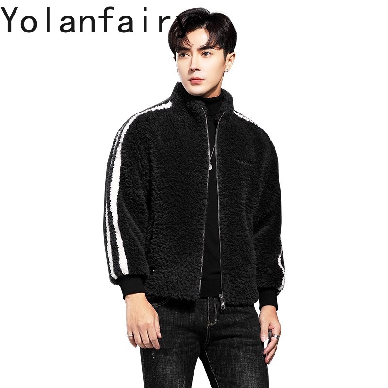 Quality Winter Clothing - Yolanfairy เสื้อโค้ทขนสัตว์แท้สำหรับผู้ชายเสื้อโค้ทขนสัตว์100% แจ็คเก็ตฤดูหนาวหรูหราสำหรับผู้ชายแจ็คเก็ตสั้นคุณภาพดี