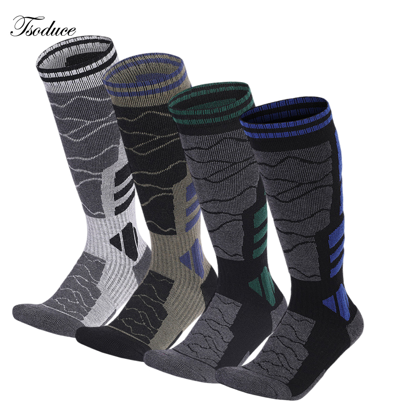 Thermal Sock Merino - ถุงเท้าขนแกะเมอริโนผสมฝ้ายสำหรับฤดูหนาว ถุงเท้าสกีสำหรับผู้ชาย ถุงเท้ากีฬาแบบหนา ถุงเท้าสำหรับเล่นสโนว์บอร์ด ปั่นจักรยาน เล่นฟุตบอล