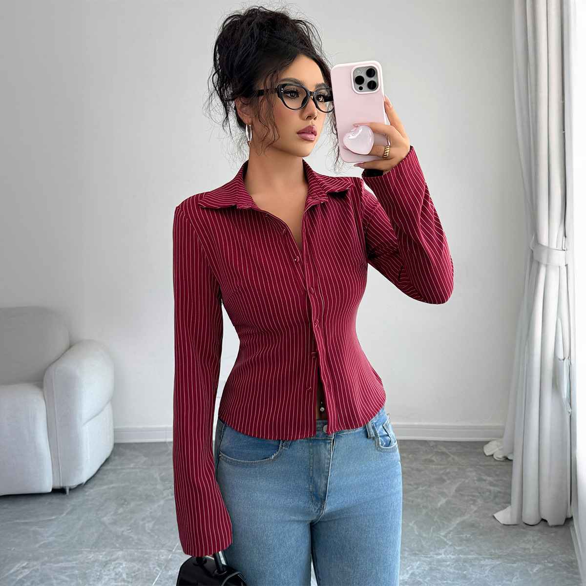 Winter Clothing Types - เสื้อคลุมคาร์ดิแกนลายทางแขนยาวคุณภาพสูงสไตล์ลำลอง เสื้อผ้าผู้หญิง คอลเลคชั่นฤดูใบไม้ร่วงและฤดูหนาว 2026 ชุดเดรสยาวปานกลางสไตล์โบฮีเมียนสุดหรู