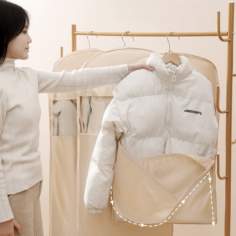 Winter Clothing Types - ถุงเก็บเสื้อผ้าแบบสุญญากาศ ถุงซิปพกพาสำหรับเสื้อผ้าฤดูหนาว ถุงกันฝุ่น ถุงเก็บเสื้อผ้าขนาดใหญ่ ถุงจัดระเบียบบ้าน