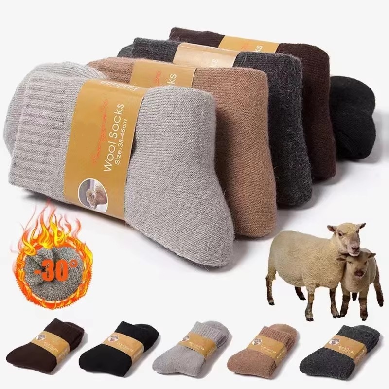 Thermal Sock Merino - 4 คู่/ล็อตผู้ชายฤดูหนาว Super หนาความร้อนถุงเท้าขนสัตว์ผู้ชายผู้หญิงคุณภาพสูง Merino Wool