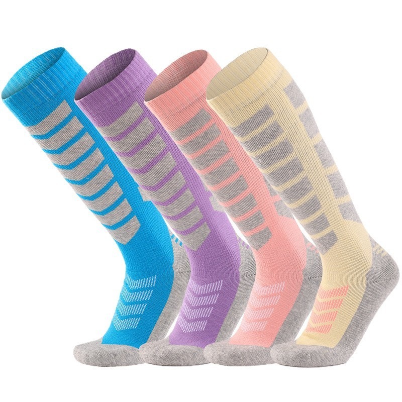 Thermal Sock Merino - ถุงเท้าสกีขนแกะเมอริโน ถุงเท้าสโนว์บอร์ดฤดูหนาวแบบยาวถึงเข่า หนา อบอุ่น ระบายอากาศได้ดี ซับเหงื่อ