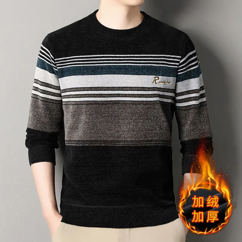 Quality Winter Clothing - ผู้ชาย O-คอ Pullovers ถักเสื้อกันหนาวคุณภาพชายธุรกิจสบายๆลายเสื้อกันหนาวฤดูหนาวใหม่ Man ขนแกะฤดูหนาวเสื้อผ้า