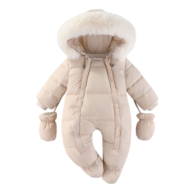 Winter Clothing Baby Girl - ชุดหมีทารกแรกเกิดฤดูหนาวพร้อมถุงมืออุ่น Baju Bayi perempuan หนาและจั๊มสูทเด็กทารกกำมะหยี่มีฮู้ดเสื้อผ้าเด็กอ่อน0-18เมตร