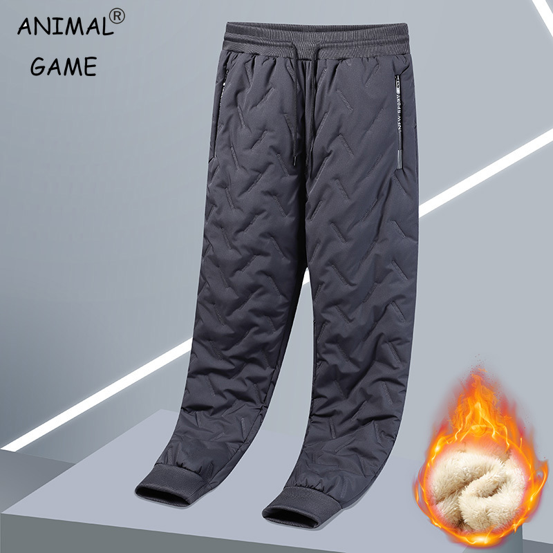 Winter Clothing Wholesale - ใหม่กางเกงวอร์มผ้าฟลีซหนาผ้ากำมะหยี่ขนแกะสำหรับผู้ชาย, กางเกงวอร์มกันลมให้ความอบอุ่นสำหรับฤดูหนาวกลางแจ้งกางเกงขายาวสบายๆให้ความอบอุ่น
