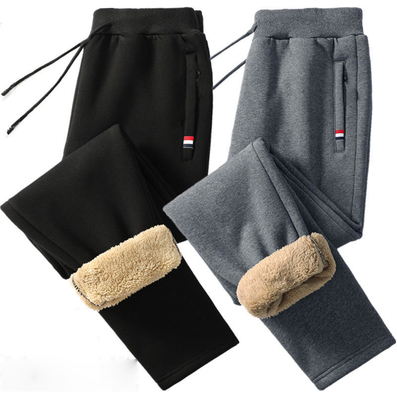 Winter Clothing Wholesale - ฤดูหนาวผู้ชายผ้าฝ้ายกางเกงขนแกะหนา Lambskin ถัก Sweatpants Casual กางเกงผู้ชายโรงงานโดยตรง