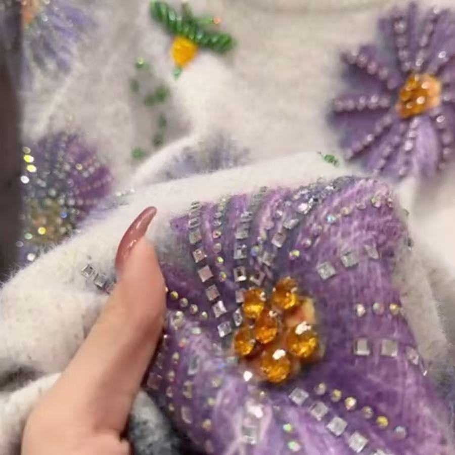 เสื้อสเวตเตอร์คริสตัลประดับเพช - Winter Clothing Sale Women บทวิจารณ์และราคา