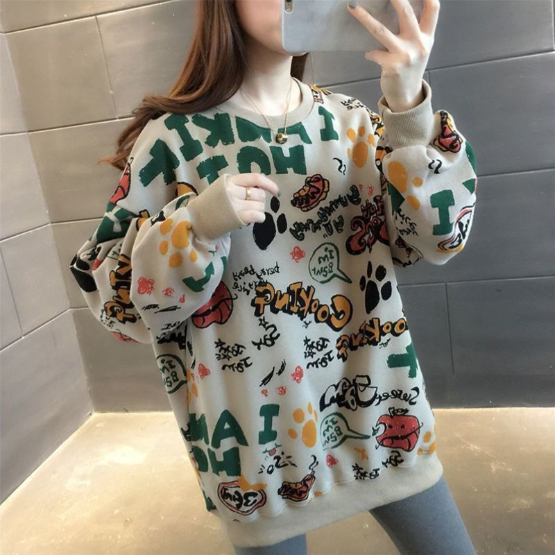 เสื้อสเวตเชิ้ตลายพิมพ์ลำลองสำห - Winter Clothing Trends 2025 Women'S บทวิจารณ์และราคา