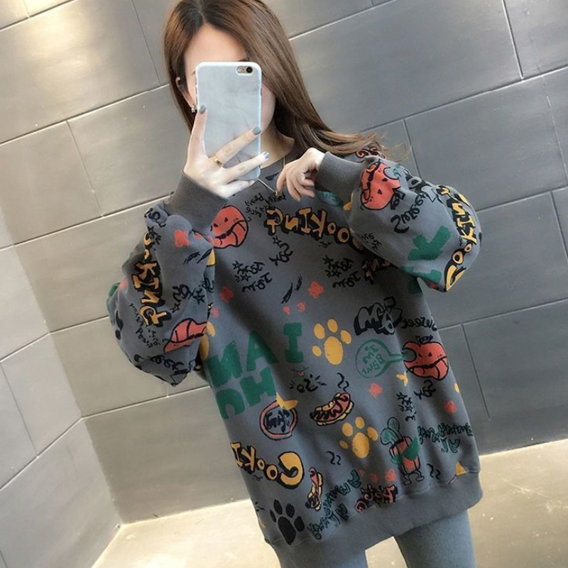 เสื้อสเวตเชิ้ตลายพิมพ์ลำลองสำห - Winter Clothing Trends 2025 Women'S บทวิจารณ์และราคา